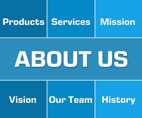 Obraz premium About Us Blue Grid 