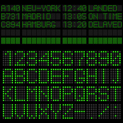 Transport  information green LED light panel template.