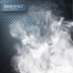 Smoke effect on a transparent vector background