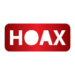 hoax text design in red color. vector illustration