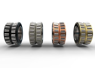 3D illustration of double row tapered roller bearing