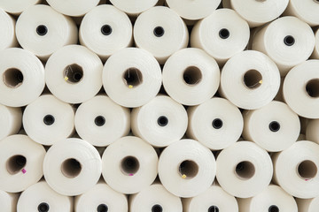 Neatly arranged cotton yarn