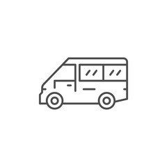 Mini bus line icon