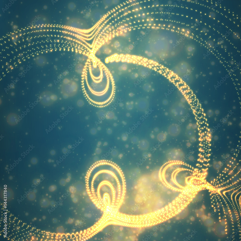 Poster abstract vector space background. explosion of glowing particles. futuristic technology style. elega