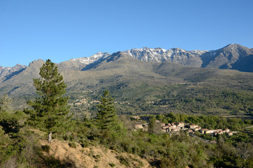 Spring view of the Corsican mountains