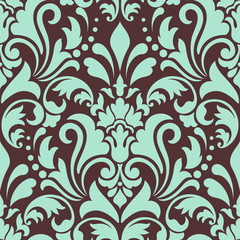 Vector damask seamless pattern element. Classical luxury old fashioned damask ornament, royal victorian seamless texture for wallpapers, textile, wrapping. Exquisite floral baroque template.