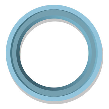 Simple Blue Round Frame Isolated Illustration