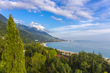 Beautiful aerial view on Black Sea coastline