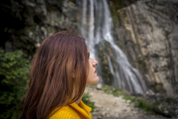 Young beautiful long hair woman's portrait