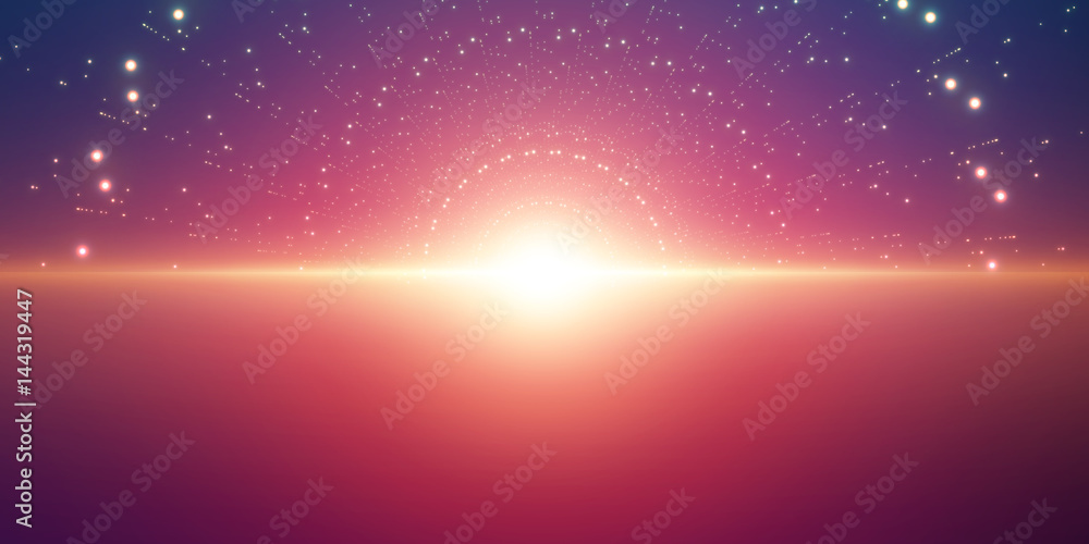 Aufkleber vector infinite space background. matrix of glowing stars with illusion of depth and perspective. ab