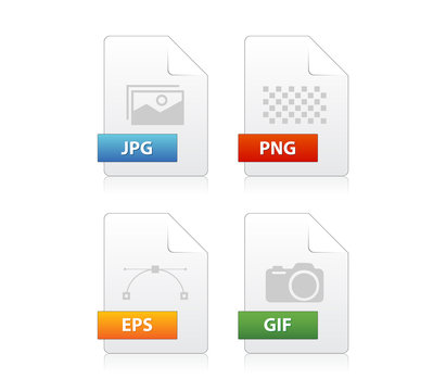 Set of image file type icons