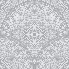 Vector floral seamless pattern element in Arabian style. Arabesque pattern. Eastern ethnic ornament. Elegant texture for backgrounds.