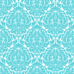 Fototapeta na wymiar Vector damask seamless pattern background. Classical luxury old fashioned damask ornament, royal victorian seamless texture for wallpapers, textile, wrapping. Exquisite floral baroque template.