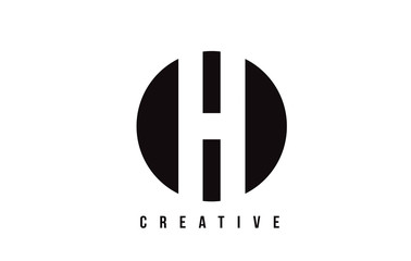 H White Letter Logo Design with Circle Background.