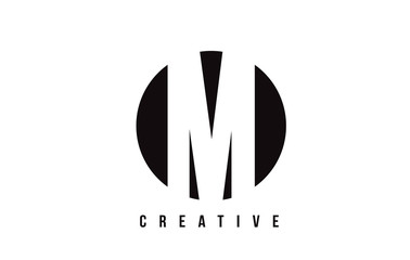 M White Letter Logo Design with Circle Background.