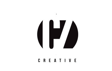CZ C Z White Letter Logo Design with Circle Background.