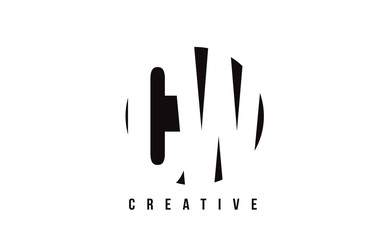 Fototapeta na wymiar CW C W White Letter Logo Design with Circle Background.