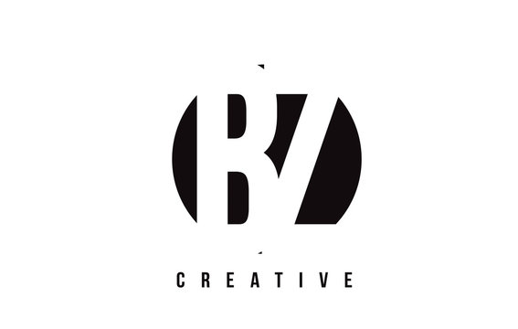 BZ B Z White Letter Logo Design with Circle Background.