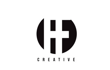 FF F F White Letter Logo Design with Circle Background.