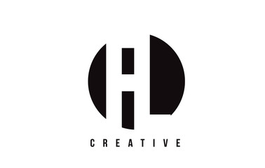 FL F L White Letter Logo Design with Circle Background.