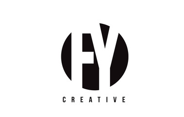 FY F Y White Letter Logo Design with Circle Background.