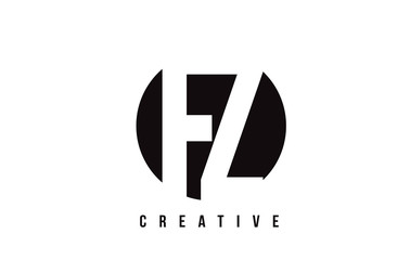 FZ F Z White Letter Logo Design with Circle Background.