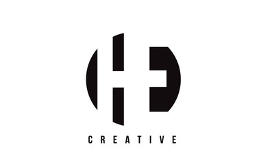 Obraz premium HE H E White Letter Logo Design with Circle Background.