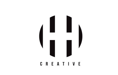 HH H H White Letter Logo Design with Circle Background.