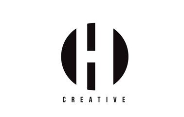 HI H I White Letter Logo Design with Circle Background.