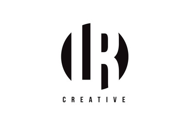 LR L R White Letter Logo Design with Circle Background.