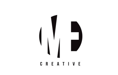 ME M E White Letter Logo Design with Circle Background.