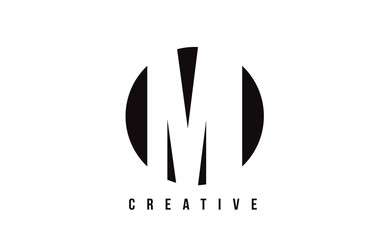 MI M I White Letter Logo Design with Circle Background.