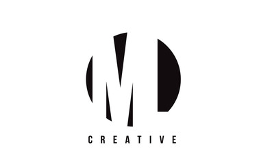 ML M L White Letter Logo Design with Circle Background.