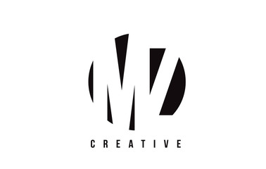 MZ M Z White Letter Logo Design with Circle Background.
