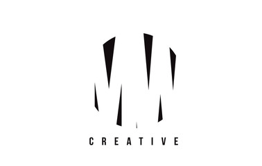 Fototapeta premium MW M W White Letter Logo Design with Circle Background.