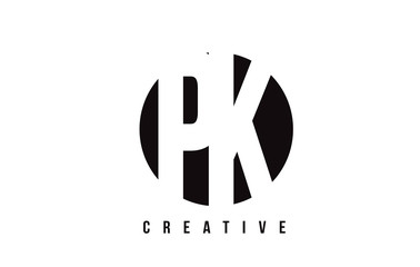 PK P K White Letter Logo Design with Circle Background. - obrazy, fototapety, plakaty