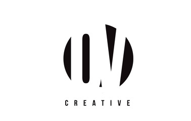 QV Q V White Letter Logo Design with Circle Background.