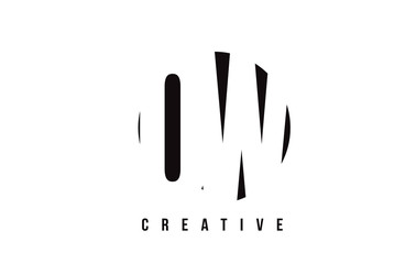 QW Q W White Letter Logo Design with Circle Background.