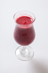 mixed berries with yogurt smoothies on white background