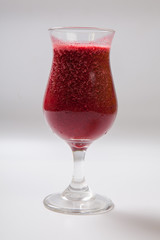 mixed berries with yogurt smoothies on white background