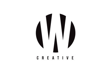 VV V White Letter Logo Design with Circle Background.
