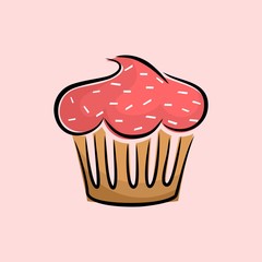Cupcake logo illustration vector