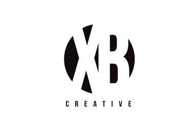 XB X B White Letter Logo Design with Circle Background.