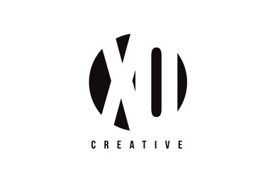 XO X O White Letter Logo Design with Circle Background.