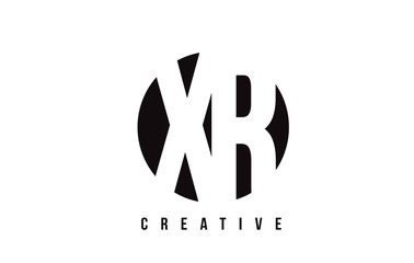 XR X R White Letter Logo Design with Circle Background.