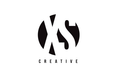 XS X S White Letter Logo Design with Circle Background.