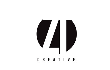 ZT Z T White Letter Logo Design with Circle Background.