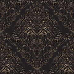 Vector damask seamless pattern element. Classical luxury old fashioned damask ornament, royal victorian seamless texture for wallpapers, textile, wrapping. Exquisite floral baroque template.