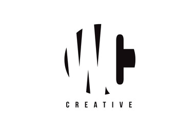 Fototapeta na wymiar WC W C White Letter Logo Design with Circle Background.