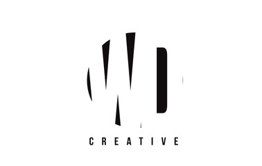 WD W D White Letter Logo Design with Circle Background.